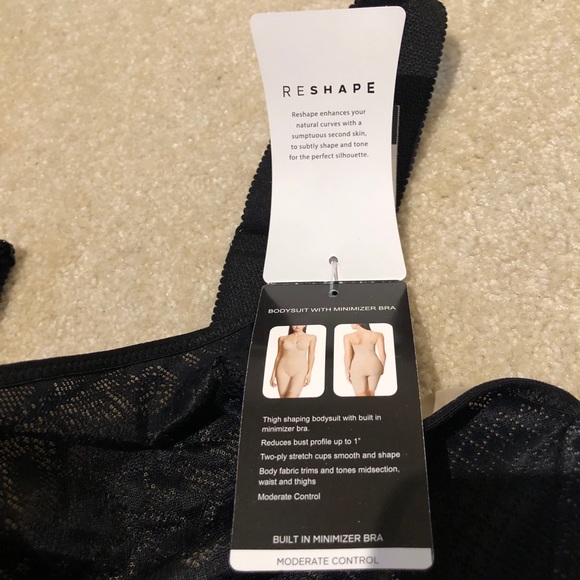 Wacoal Black Bodysuit Shapewear With Minimizer Bra - Picture 4 of 7